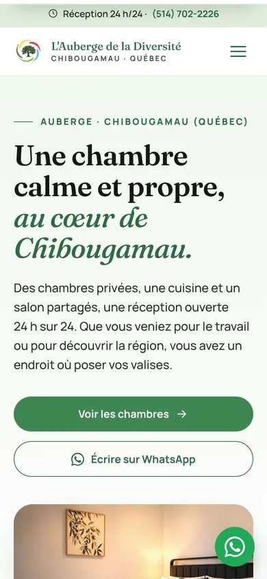 Le site L'Auberge de la Diversité sur téléphone