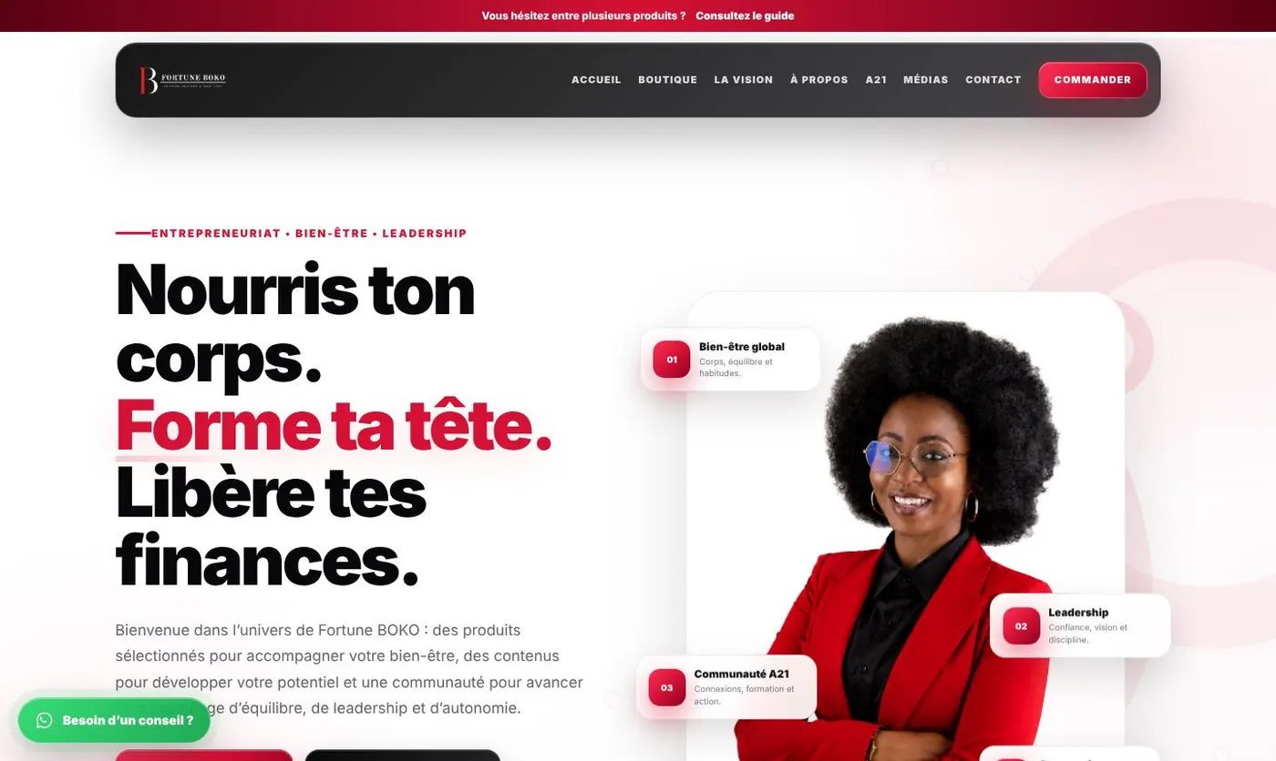 Capture du site Fortune BOKO