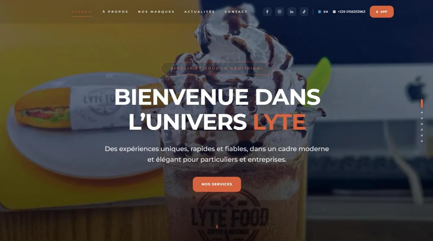 Capture du site Lyte Groupe